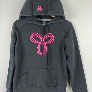 TNA Medium Black Hoodie with Pink Logo
